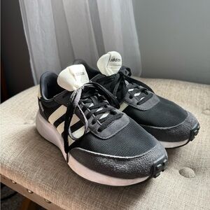 Adidas womens Black and White Retro Runner Sneakers